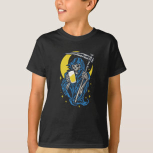 Camiseta Cerveja de Bebendo da Grim Reaper