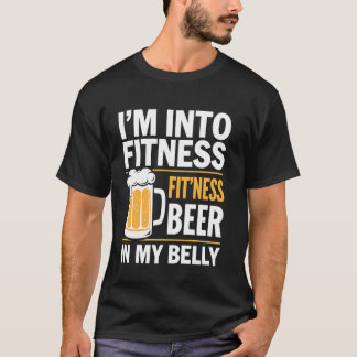 Camiseta Cerveja de Fitness na Minha Barriga Presente Engra
