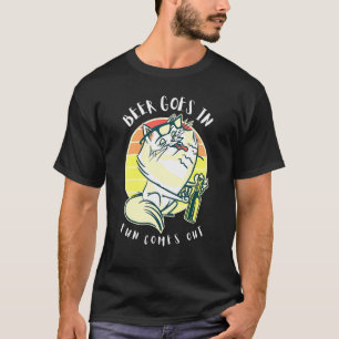 Camiseta Cerveja De Gato Gordo De Bebendo É Divertida Sai D