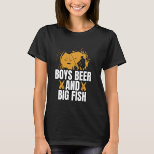 Camiseta Cerveja de Meninos e Grande Pesca de Peixes no Gel