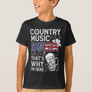 Camiseta Cerveja de Música Country É Por Isso Que Estou Aqu