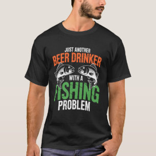 Camiseta Cerveja de Pesca Divertida - Apenas Mais Um Bebedo