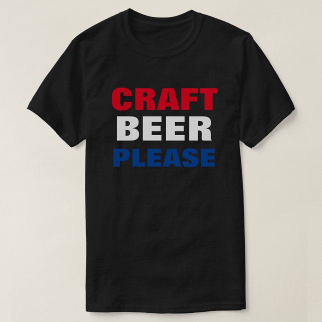 Camiseta CERVEJA DO artesanato POR FAVOR - Branco Vermelho  (Frente do Design)