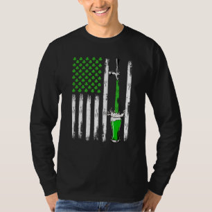 Camiseta Cerveja Draft Retro Bandeira Americana Trevo Dia d