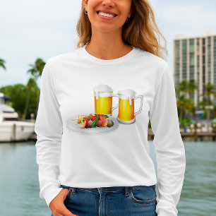 Camiseta Cerveja E Barbecue Mulheres De Capa Longa