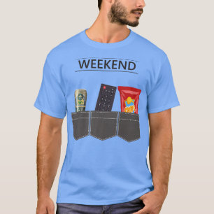 Camiseta Cerveja e batatas fritas, fim de semana, diversão