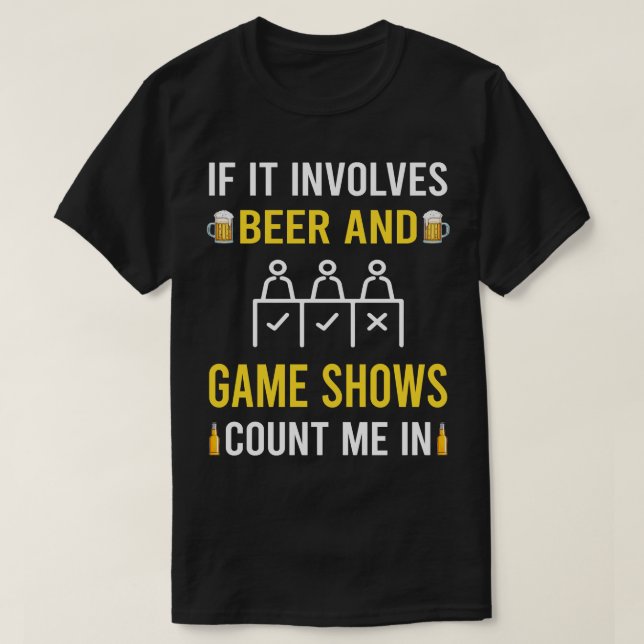 Camiseta Cerveja E Jogo Mostram Programas De TV (Frente do Design)