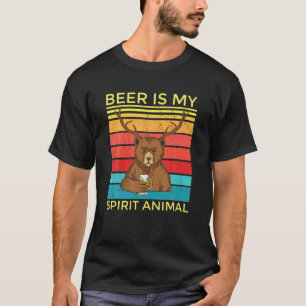 Camiseta Cerveja É Meu Animal Espirituoso Urso Com Cerve