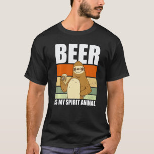 Camiseta Cerveja é meu Espírito Animal  Preguiça que Bebe C