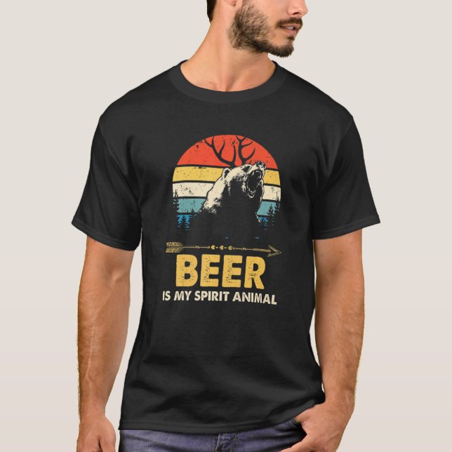 Camiseta Cerveja É O Meu Bear Animal Beer Deer Beb Retr (Frente)