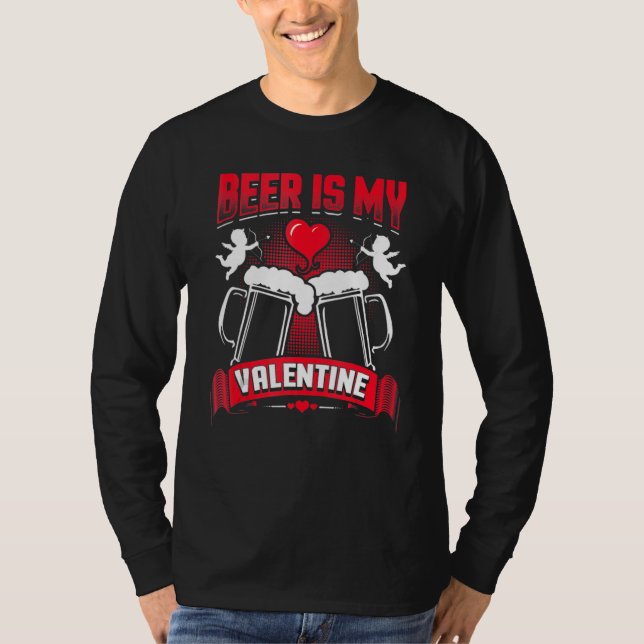 Camiseta Cerveja é o meu Namorados Adulto Anti-Valentine (Frente)