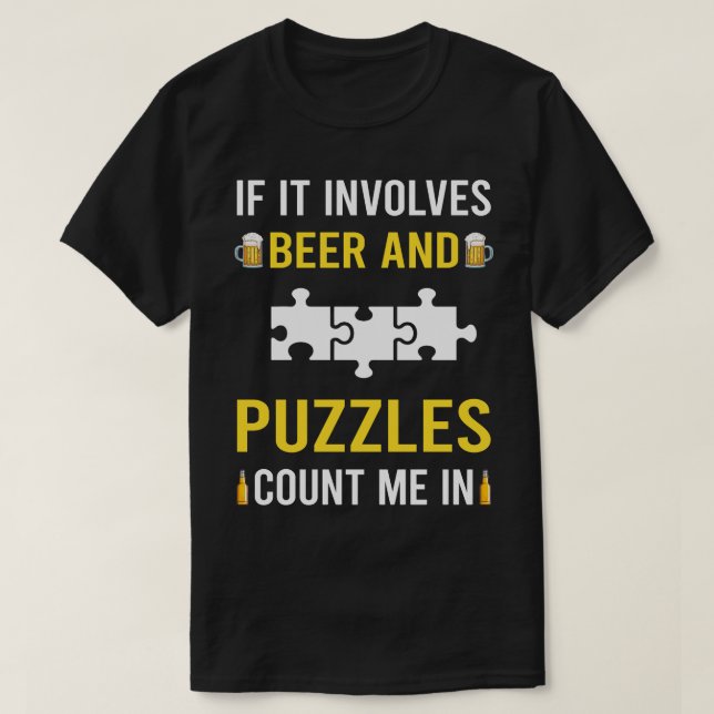 Camiseta Cerveja E Quebra-cabeça (Frente do Design)