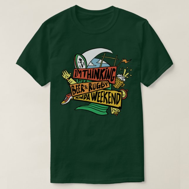 Camiseta Cerveja e Rugby (Frente do Design)