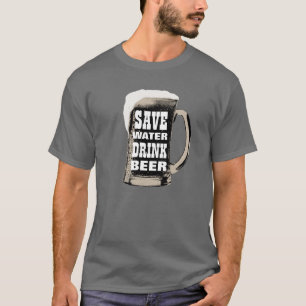 Camiseta Cerveja engraçada da bebida da água das economias