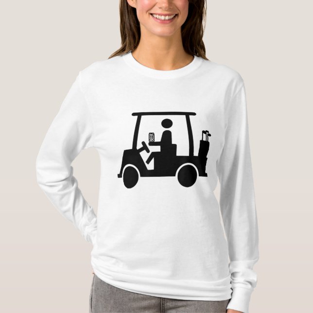 Camiseta Cerveja Engraçada De Bebendo De Golfe No Carrinho  (Frente)