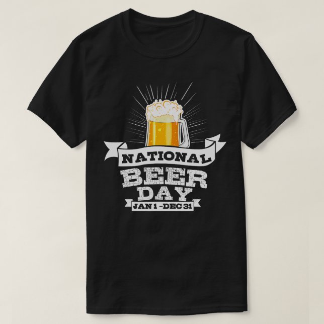 Camiseta Cerveja Engraçada do Dia Nacional da Cerveja para  (Frente do Design)