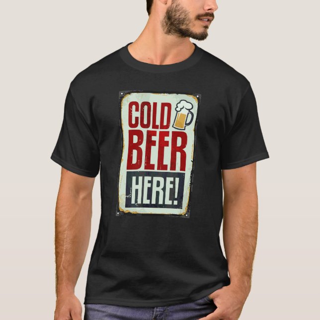 Camiseta Cerveja Fria Bebendo Aqui (Frente)