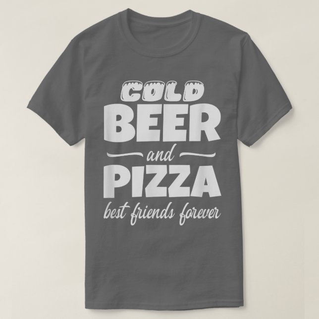 Camiseta Cerveja Fria E Pizza Melhores Amigos Para Comum En (Frente do Design)