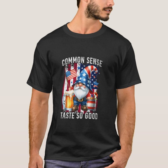 Camiseta Cerveja Gnome Senso Comum Tem um Sabor Tão Bom 4 d (Frente)