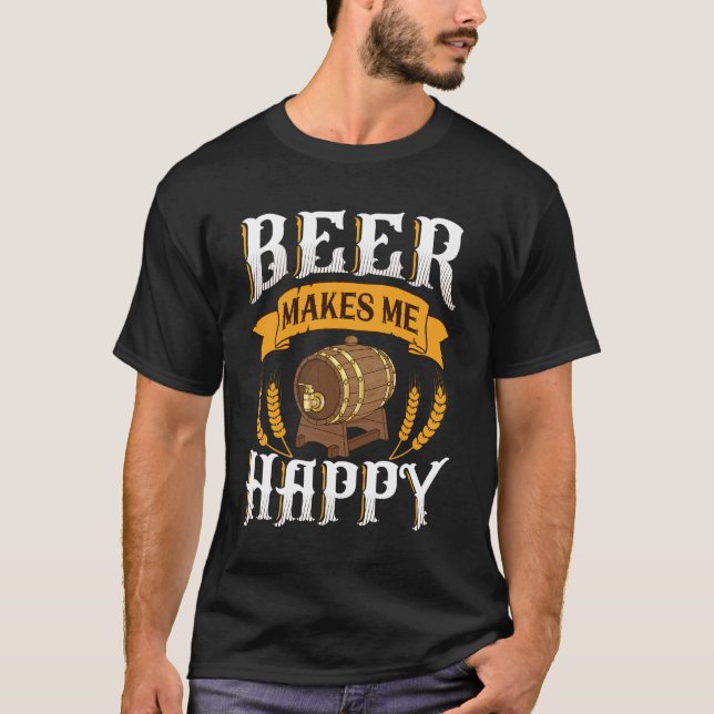 Camiseta Cerveja Me Faz Feliz (Frente)