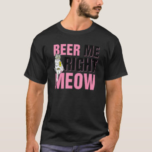 Camiseta Cerveja Para Mim Agora Miau Gato Bebendo Cerveja