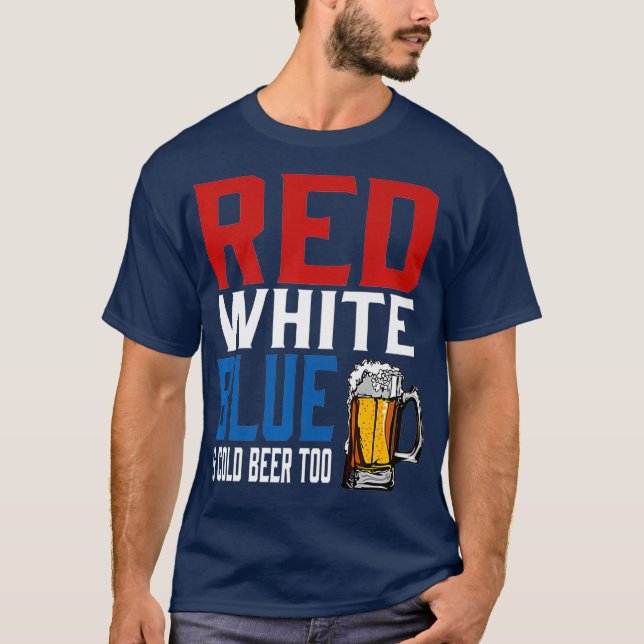 Camiseta Cerveja Patriótica Funerária Vermelha Branca Fria (Frente)