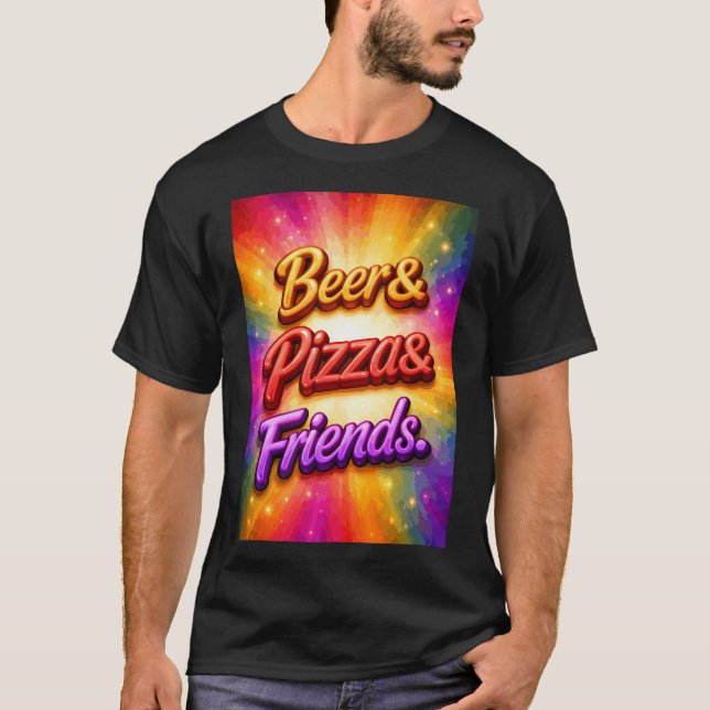 Camiseta Cerveja Pizza Amigos (Frente)