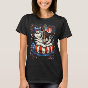 Camiseta Cerveja Retro Husky Usa 250º Aniversário 4 De Julh