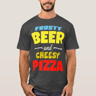 Camiseta Cerveja Saborosa E Pizza Cheesy Engraçado Comum