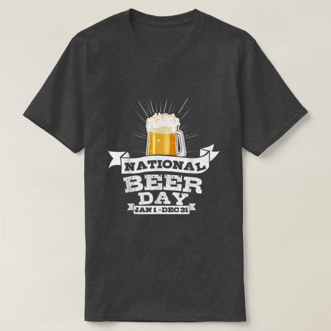 Camiseta Cerveja T Engraçada no Dia Nacional da Cerveja par (Frente do Design)