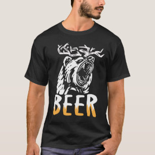 Camiseta Cerveja - Urso Engraçado e Veado
