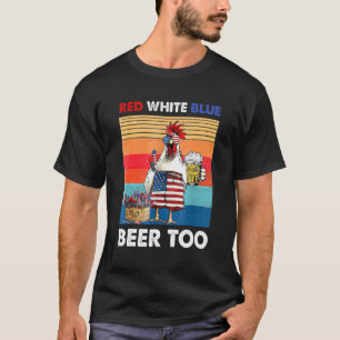 Camiseta Cerveja Vermelha Branca Azul Também Frango Fogos D