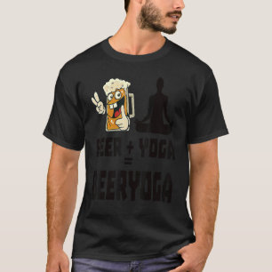 Camiseta Cerveja+yoga Roupa de Yoga com Cerveja Meditação d