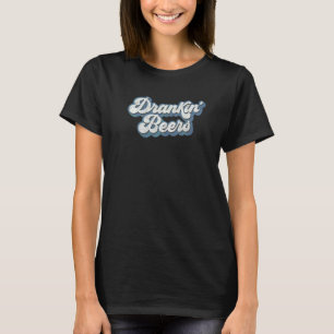 Camiseta Cervejas Bebendo Festa Retro 70's Bebendo Cerveja
