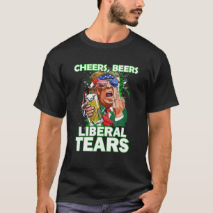 Camiseta Cervejas Liberal Trump Segurando Cerveja Patr