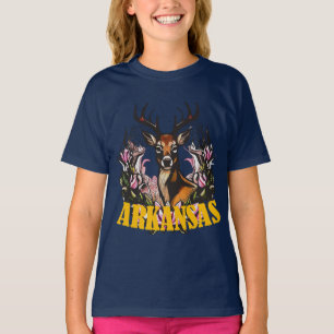 Camiseta Cervo Arkansas Com Ramo de Flor de Maçã