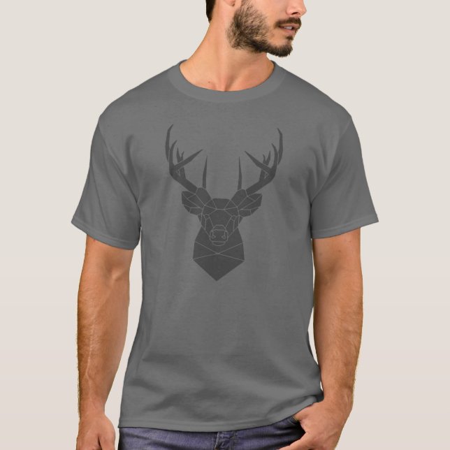 Camiseta Cervo Cinza Geométrico Bacana (Frente)
