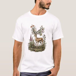 Camiseta Cervo com Flor Silvestre