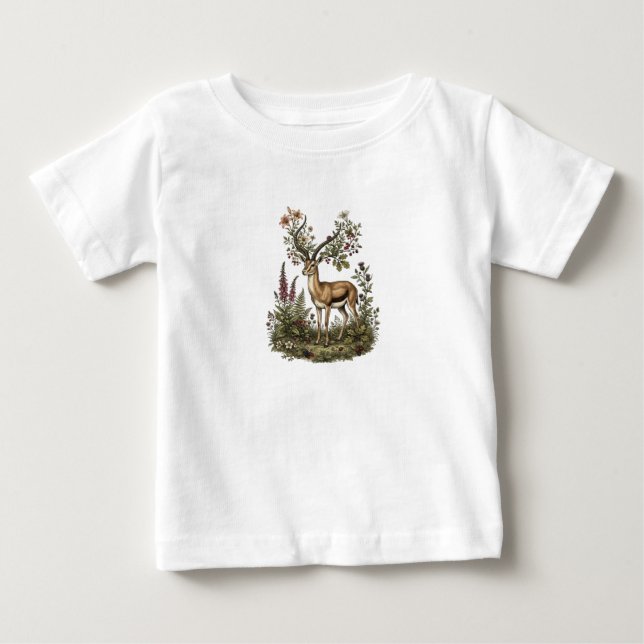 Camiseta Cervo com Flor Silvestre  (Frente)