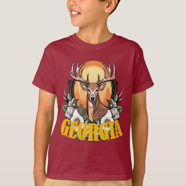 Camiseta Cervo da Geórgia com Rosas (Frente)