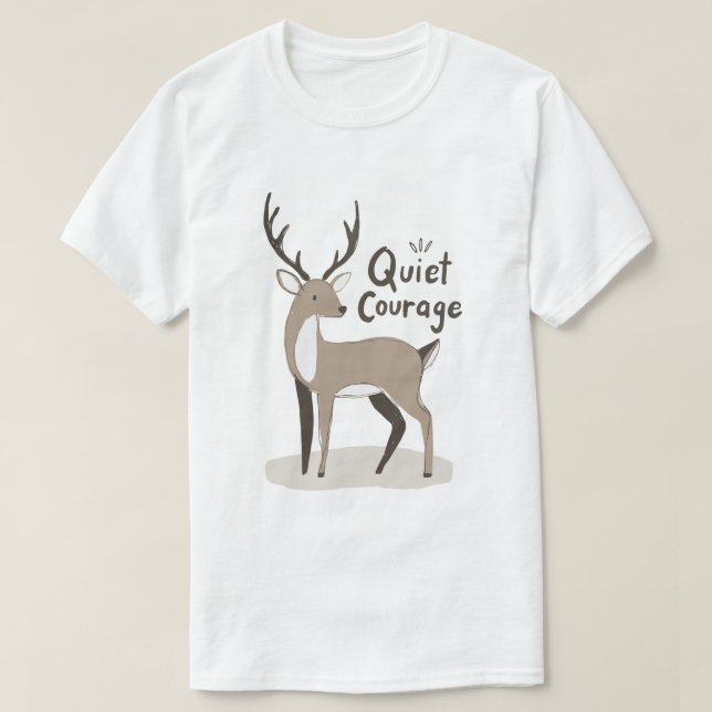 Camiseta Cervo de Coragem Silenciosa (Frente do Design)