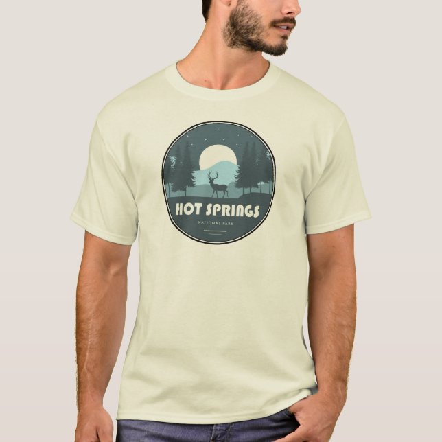 Camiseta Cervo do Parque Nacional Hot Springs (Frente)