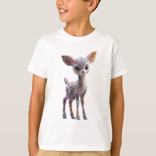 Camiseta Cervo Fada Psicodélico Arco-Íris Crianças