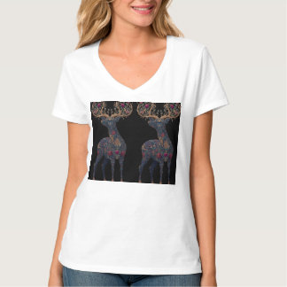 Camiseta Cervo floral cósmico real