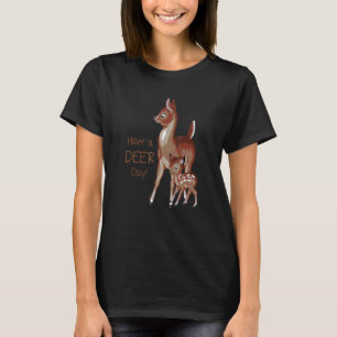 Camiseta Cervo Ilustrado à Mão com Cerveja Manchada Tem Um