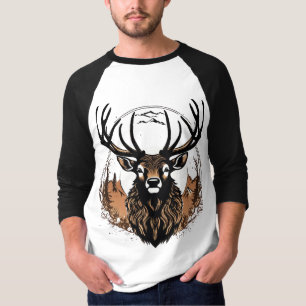 Camiseta Cervo Majestoso – Poder Minimalista da Natureza