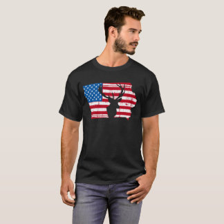 Camiseta Cervos de Iowa da bandeira americana que caçam o