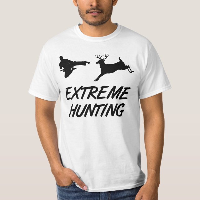 Camiseta Cervos extremos do pontapé do karaté da caça (Frente)