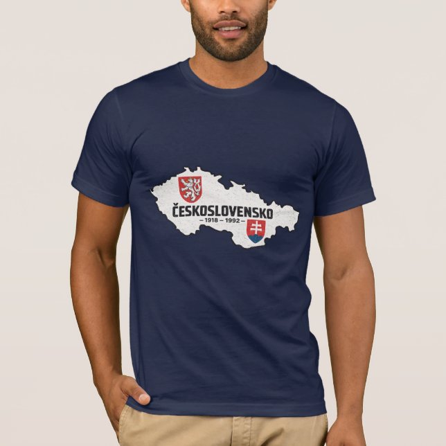 Camiseta Československo 1918-1992 Mapa Antiga Destruída (Frente)