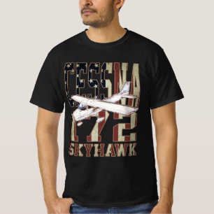 Camiseta Cessna 172 Skyhawk com Bandeira Antiga dos Estados